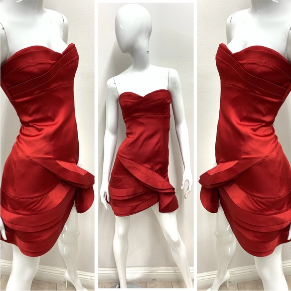 BCBG Strapless Ruffle Dress - Picture 2 of 5